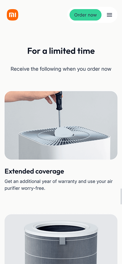 Mobile screenshot of a portion of the home page showing limited time offers.